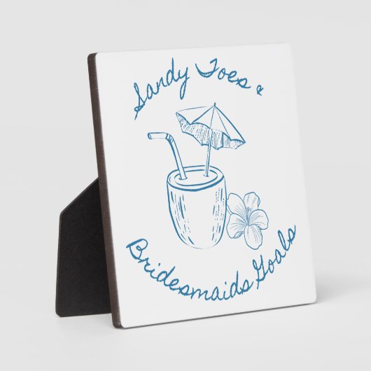 Sandy Toe & Bruidsmeisjes Doelen Kust Bachelorette Fotoplaat (Voorkant)