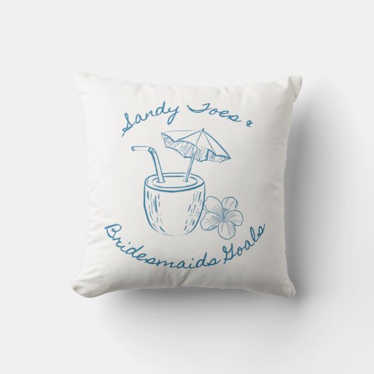 Sandy Toe & Bruidsmeisjes Doelen Kust Bachelorette Kussen (Voorkant)