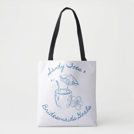 Sandy Toe & Bruidsmeisjes Doelen Kust Bachelorette Tote Bag (Voorkant)