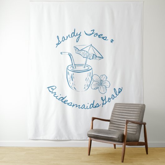 Sandy Toe & Bruidsmeisjes Doelen Kust Bachelorette Wandkleed (In situ)