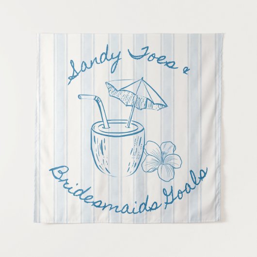 Sandy Toe & Bruidsmeisjes Doelen Kust Bachelorette Wandkleed (Voorkant)