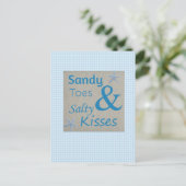 Sandy Toes and Salty Kisses Beach Life Quote Briefkaart (Staand voorkant)