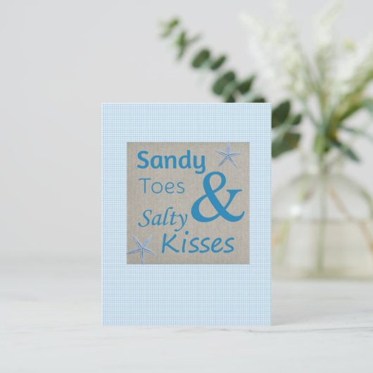 Sandy Toes and Salty Kisses Beach Life Quote Briefkaart (Staand voorkant)