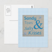 Sandy Toes and Salty Kisses Beach Life Quote Briefkaart (Voorkant / Achterkant)