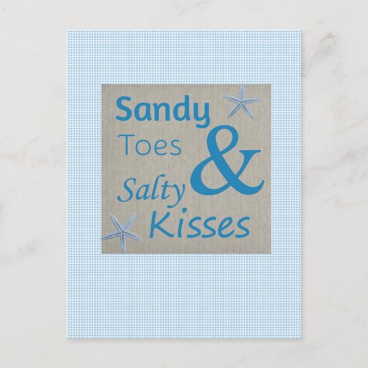 Sandy Toes and Salty Kisses Beach Life Quote Briefkaart (Voorkant)