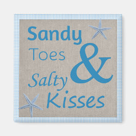 Sandy Toes and Salty Kisses Beach Life Quote Magneet