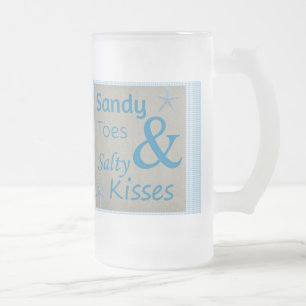 Sandy Toes and Salty Kisses Beach Life Quote Matglas Bierpul