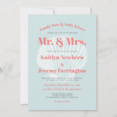 Sandy Toes Aqua Coral Seashell Beach Weddenschap Kaart (Voorkant)