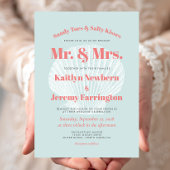 Sandy Toes Aqua Coral Seashell Beach Weddenschap Kaart