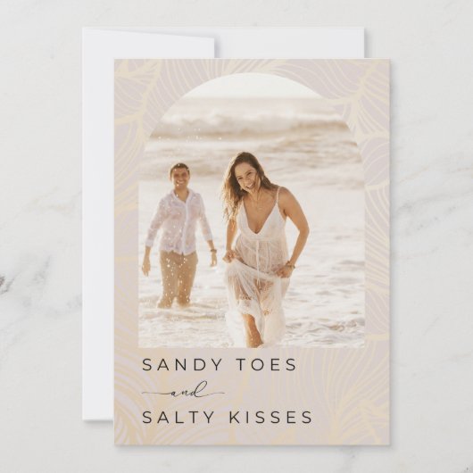 Sandy Toes Arch Foto Strand Bruiloft Save the Date (Voorkant)