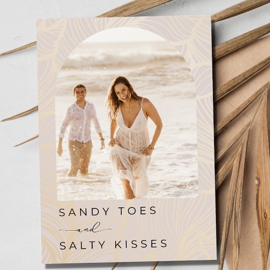 Sandy Toes Arch Foto Strand Bruiloft Save the Date