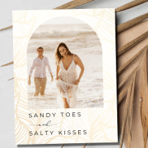 Sandy Toes Arch Foto Strand Bruiloft Save the Date