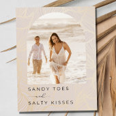 Sandy Toes Arch Foto Strand Bruiloft Save the Date Aankondigingskaart