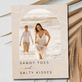 Sandy Toes Arch Foto Strand Bruiloft Save the Date Aankondigingskaart