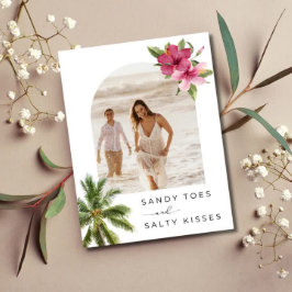 Sandy Toes Beach Trouwfoto Save the Date Aankondigingskaart