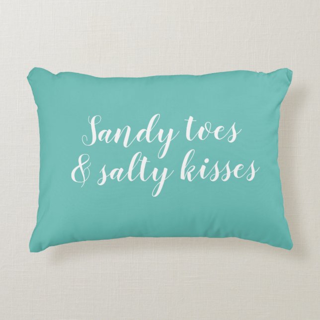 Sandy Toes en Salty Kisses Accent Pillow Kussen (Voorkant)