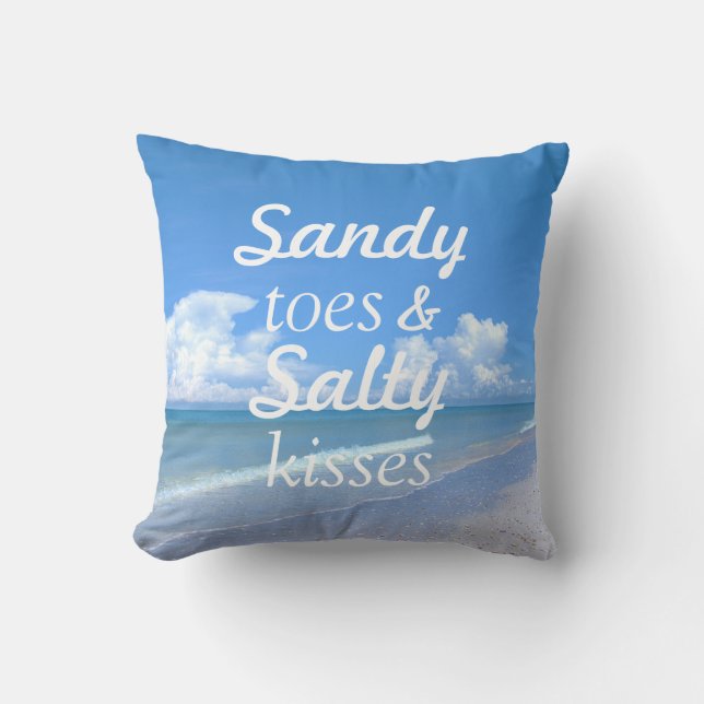 Sandy Toes en Salty Kisses Kussen (Voorkant)