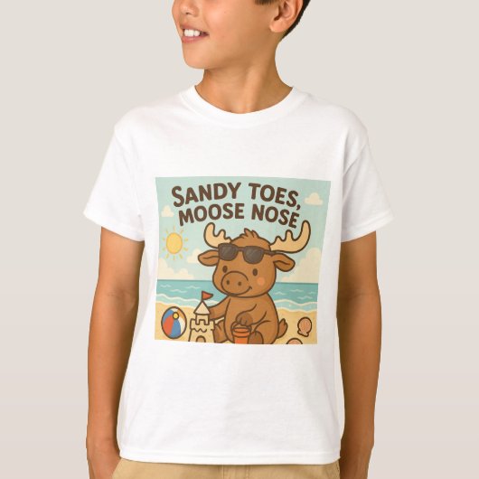 Sandy Toes, Moose Nose – T-shirt voor Schattigee z (Voorkant)