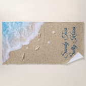 Sandy Toes Salty Kisses Blue Beach Waves Strandlaken (Voorkant)