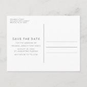 Sandy Toes Salty Kisses Bruiloft Save the Date Aankondigingskaart (Achterkant)