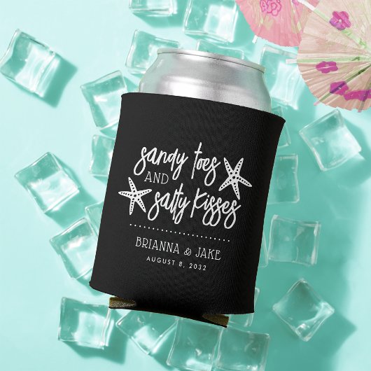 Sandy Toes Salty Kisses Destination Wedding Favor Blikjeskoeler
