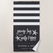 Sandy Toes Salty Kisses Destination Wedding Favor Strandlaken (Voorkant)