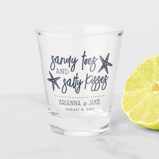 Sandy Toes & Salty Kisses Destination Wedding Shot Shot Glas (Voorkant)