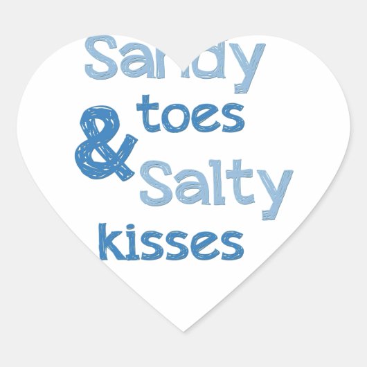 Sandy Toes Salty Kisses Hart Sticker (Voorkant)