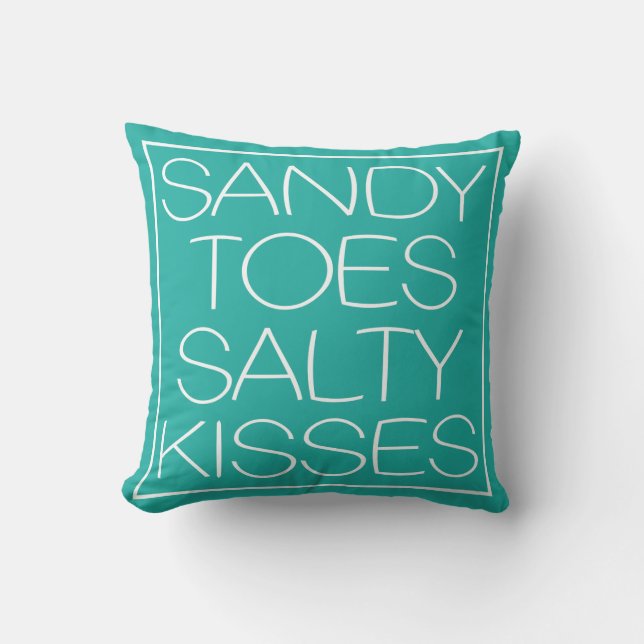 Sandy Toes Salty Kisses Kussen (Voorkant)