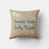 Sandy Toes Salty Kisses Pillow Kussen (Achterkant)