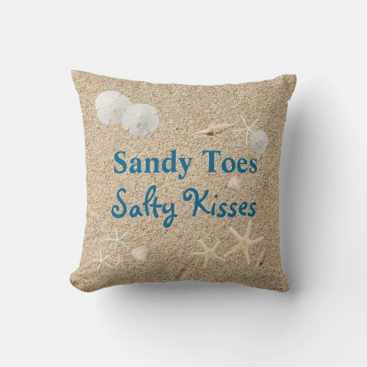 Sandy Toes Salty Kisses Pillow Kussen (Voorkant)