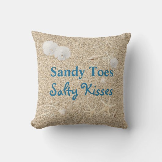 Sandy Toes Salty Kisses Pillow - Outdoor Buitenkussen (Voorkant)