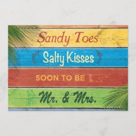 Sandy Toes Salty Kisses Rehearsal Dinner Invite Kaart