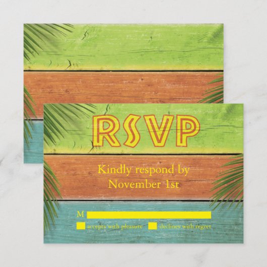 Sandy Toes Salty Kisses RSVP (Voorkant / Achterkant)