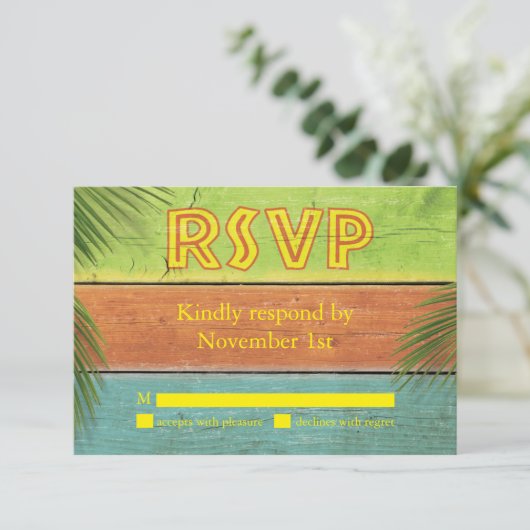 Sandy Toes Salty Kisses RSVP Kaartje (Staand voorkant)