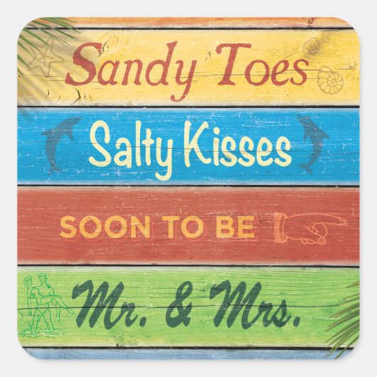 Sandy Toes Salty Kisses Sticker (Voorkant)