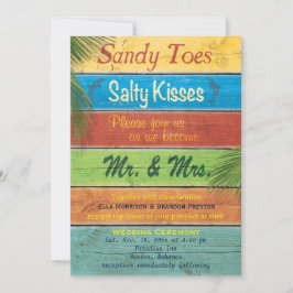 Sandy Toes Salty Kisses Wedding Kaart