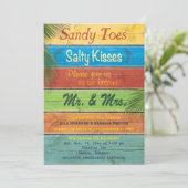 Sandy Toes Salty Kisses Wedding Kaart (Staand voorkant)