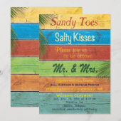 Sandy Toes Salty Kisses Wedding Kaart (Voorkant / Achterkant)