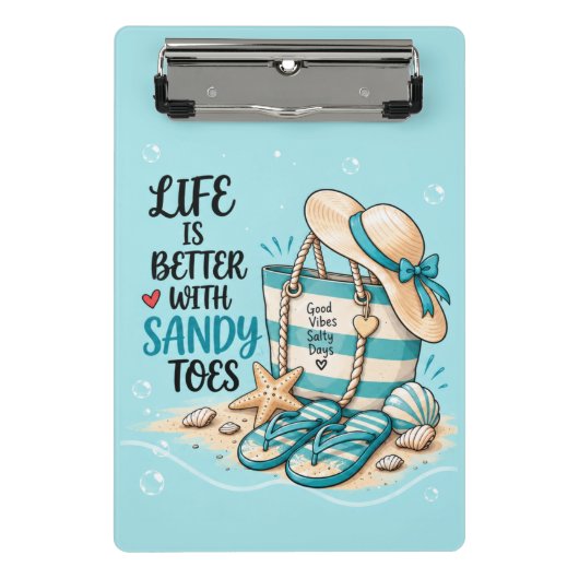 Sandy Toes Strand Vibes Mini Klembord (Voorkant)