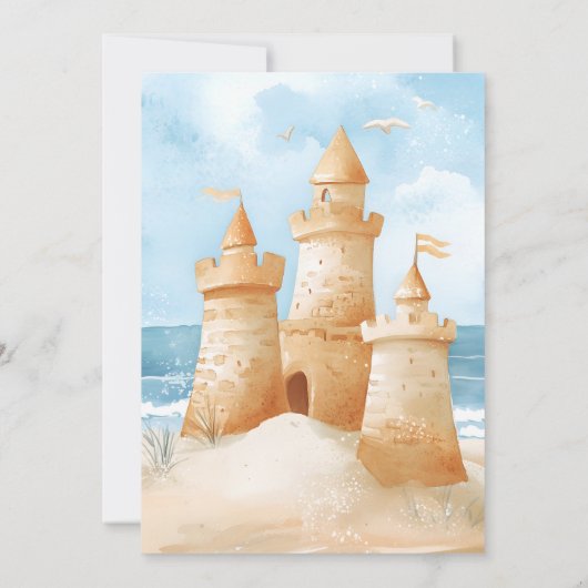 Sandy Toes Sun Fun Beach Sand Castle Kind Kaart (Achterkant)