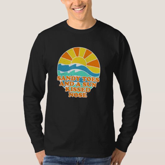 Sandy Toes Sun Kissed Neus Beach Bum Summer T-shirt (Voorkant)