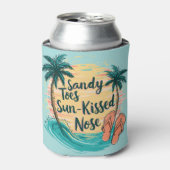 Sandy Toes Sun-Kissed Nose Beach esthetiek Blikjeskoeler (Blikje Voorkant)