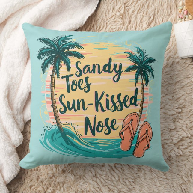 Sandy Toes Sun-Kissed Nose Beach esthetiek Kussen (Deken)