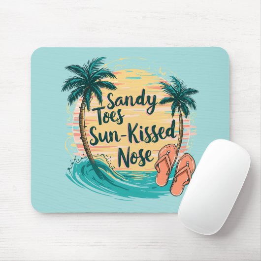 Sandy Toes Sun-Kissed Nose Beach esthetiek Muismat (Met muis)