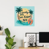 Sandy Toes Sun-Kissed Nose Beach esthetiek Poster (Thuiskantoor)