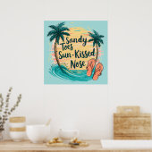 Sandy Toes Sun-Kissed Nose Beach esthetiek Poster (Keuken)