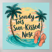 Sandy Toes Sun-Kissed Nose Beach esthetiek Poster (Voorkant)