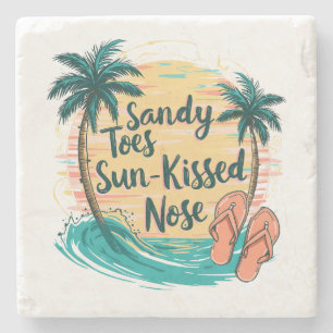 Sandy Toes Sun-Kissed Nose Beach esthetiek Stenen Onderzetter