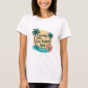 Sandy Toes Sun-Kissed Nose Beach esthetiek T-shirt
